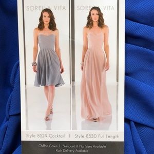 NWT Sorella Vita full length solid chiffon gown 8530 prom formal dance d…